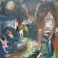 A usual village common under the moon